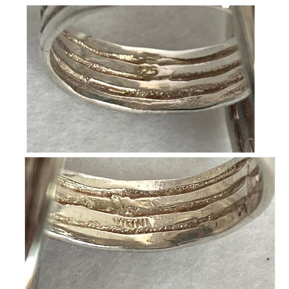 Sterling Silver 925 India Large Bezel Set Oval Mystic Quartz Statement Ring 5.5 - Picture 8 of 16